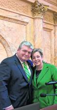 Former state Sen. Steve Oroho, R-24, poses with his wife, Rita, on the day he became Senate Republican Leader. (Photo provided)