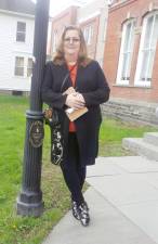 John Curwood's daughter Joy McCann just before she enters Pike County Courthouse to hear her father's guilty plea on April 15. Her letter pleading her father’s case appeared in a recent edition of the Courier. (Photo by Frances Ruth Harris)