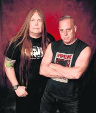 Frank White, left, of Franklin wrote ‘Jersey Metal: A History of the Garden State’s Heavy Metal Scene Volume One (1969-1986)’ with Alan Tecchio, who lives in Denville. (Photo courtesy of Frank White)