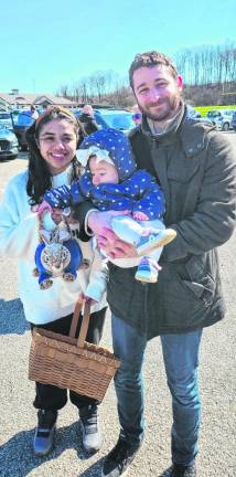 Evan, Eliana and Karen Heidt of Hardyston at the township’s Easter egg hunt Sunday, March 24 in Wheatsworth Park. It was postponed from Saturday because of rain. (Photos by Ava Lamorte)