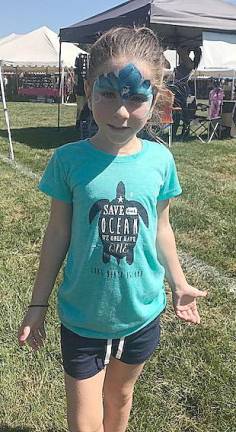 Little Miss Hardyston 2019, Kylie Washer shows off her face paint during Hardyston Day