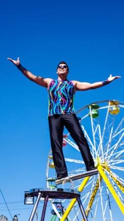 Family circus to wow fairgoers <b>Acrobat Simon Arestov performs jaw-dropping balancing acts. (Photo provided)</b>