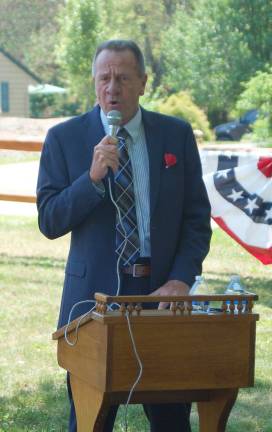Jefferson Township Council President Richard Yocum expresses the gratitude of the township for the sacrifices made by residents who served the U.S. in time of need.