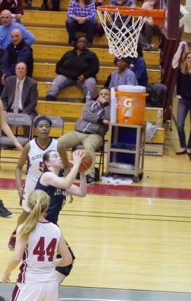 Jefferson's Nicole Vassallo aims the ball towards the basket.