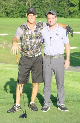 Men’s 55+ Long Drive Champion Bob Wallerius with Black Bear GM Ryan Delaney