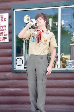 Byram honors those who made the ultimate sacrifice Vance of Troop 276 Byram plays Taps at the Cranberry Lake Ceremony.(Photo provided)