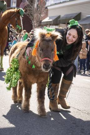 Elizabeth Deery of Hardyston stands with her miniature horse Peanut.