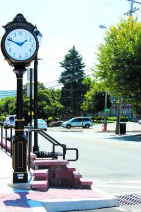 New steps and a walkway are shown at Clock's Corner in Ogdensburg.