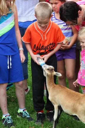 Christopher Kideri of Wantage feeds a bottle to some of the baby animals at Zookeepers Day.
