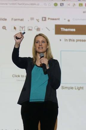 Photos by Vera Olinski Keynote speaker Alice Keeler teaches how to use the Google Classroom.