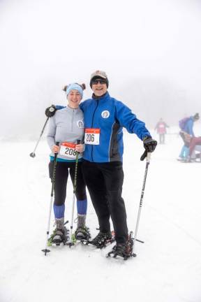 Hannah Vanwoudenber, 25, of Oak Ridge and her father, Eric Maynard, 59, of Franklin competed together in the Viking Snowshoe Invasion. They placed ninth and eighth, respectively.