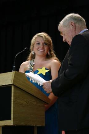 Hamburg crowns Miss Hamburg, names junior winners Delaney Timchak answers a question.
