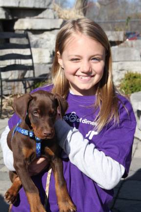 Abby Hirsch of Sandyston with her dog Aries.