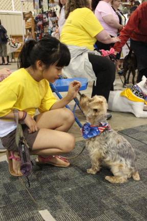 Furry friends fill Fairgrounds Rachael Genung with Makayla of Hamburg.
