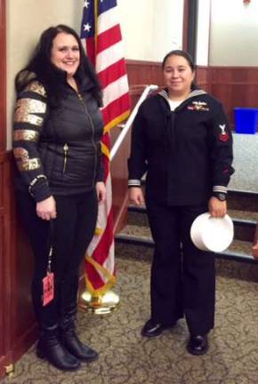 Susan Cammisa and daughter IT2 Mariana Martinez E-5 2nd Class Petty Officer.