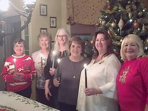 The new officers are (left to right): Joanne DeSantis, first vice president; Mardella Venable, second vice president; Barbara Whitman, recording secretary, Judy Filippini, treasurer, Nancy Carlson, president; Maria Dorsey, outgoing president and installing officer.