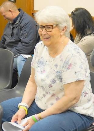 Resident Pat Sabourin bids farewell to the Ogdensburg Council.