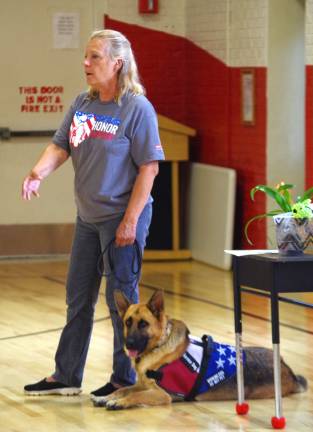 JT Gabriel of K9 Soldiers taught the children about what her organization does and then offered a question and answer period.