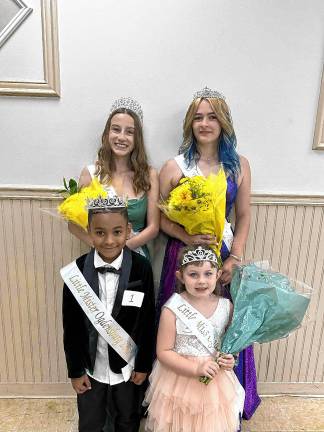 Borough’s day in the sun Front row, from left, are the newly crowned Little Mister Aiden Menendez and Little Miss Sara Jane Belinsky. Back row, from left, are Miss Ogdensburg Kayla DeMeo and Junior Miss Kinley Lairson. (Photo provided)