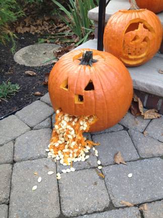 Carving it up Submitted by Lauren Brinkers of Hamburg, N.J. Pumpkin throwing up.