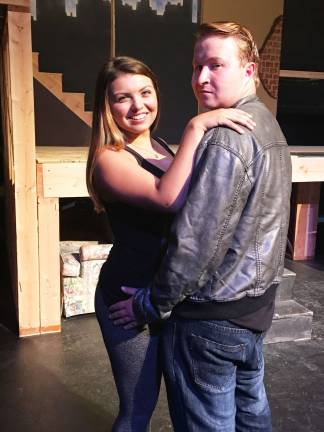 From left, Madisyn Mugavero of Mt Olive as Sandy and Louis Pieri of Sussex as Danny