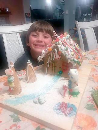 Gingerbread houses delight the judges Vinny Hecker, first place kit, ages 4-5