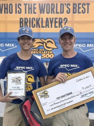 Johnny Langeraap wins ‘Best Bricklayer in the Northeast’ title Johnny Langeraap and Gene Jerome (Photo provided)