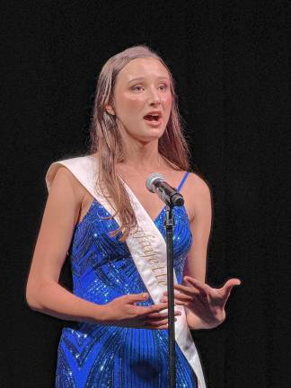 Miss Lafayette is Queen of the Fair <b>Miss Lafayette Sophie Schaeffner during the pageant.</b>