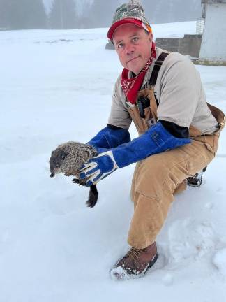 Bye bye winter: Sussex County groundhog predicts an early spring Parker Space and Stonewall (Photo courtesy of Parker Space)