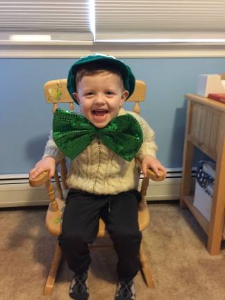 Sean is excited for St. Patrick's day and soon turning 4!