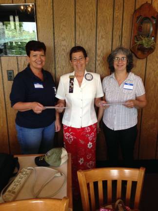 The Rotary Club of Wallkill Valley made a donation to the area first aid squads. Pictured are Trudy Congdon of the Wantage Township First Aid Squad, Jennifer Brennon of the Hamburg Borough E.M.S., along with club President Sharon Hosking.The Wallkill Valley Club meets Thursdays at 12:15 p.m. at Tony&#x2019;s Pizza, 3339 Rt. 94, Hamburg.For more information, call Carolyn at 973-875-2090.