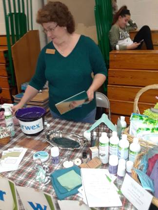 Pto Mom Jane Krueger selling Environmental products.