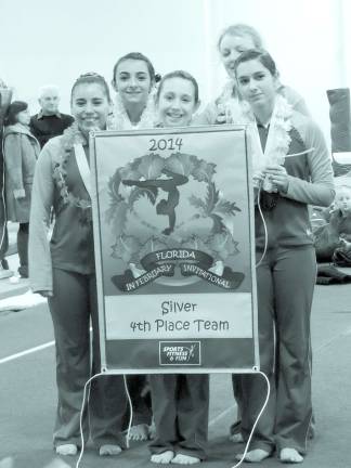 Giant gymnasts win medals in Florida The bronze team takes fourth place. The team is Rebecca Rodriguez of Stillwater, Giana Macones and Kelly Hurley of Sparta, Dara DePaolo of Wantage and katlin Peccia of Lafayette.