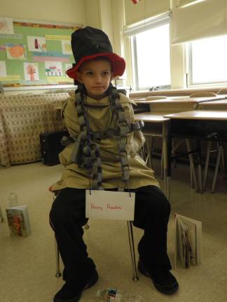 Students bring famous figures to life through 'wax musuem' Gavin Cooper as Harry Houdini.
