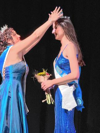 Miss Lafayette is Queen of the Fair <b>2024 Queen of the Fair </b>Chaya Ortega, left, places the tiara on the head of <b>2025 Queen of the Fair </b>Sophie Schaeffner. Both are from Lafayette.
