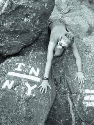Appalachian Trail tales The border of New York and New Jersey is clearly marked.