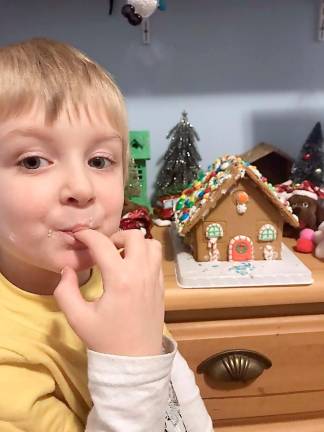 Gingerbread houses delight the judges Nathan Bassin, second place kit, ages 4-5