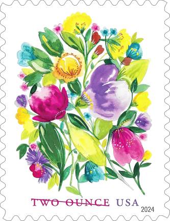 The business of art PA3 Kim Parker’s depictions of flowers are featured on postage stamps.