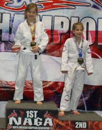 Kristin Frey won three gold medals in her first BJJ competition.