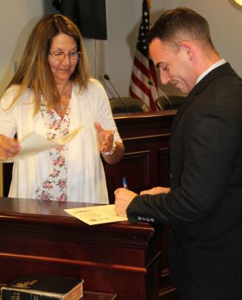 Cugliari promoted to lieutenant Lieutenant Cugliari and Borough Clerk Robin Hough