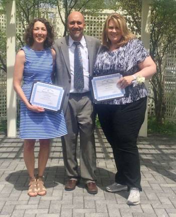 Ogdensburg School Teacher of the Year Mrs. Baeli, left, and Educational Support Professional of the Year Ms.Kouse were honored