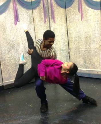 Photo, The Growing Stage Steve Etienne (The Nutcracker) and Gaby Medina (Clara).
