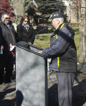Deacon Jim Cammarano of the St. Thomas the Apostle Church gives the Invocation for the Veterans day Observation held in Jefferson Township.