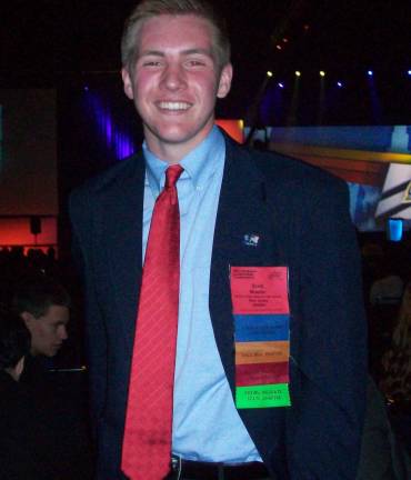 Wallkill Valley FBLA Co-President Scott Mueller led the New Jersey FBLA contingency at the 2015 NLC as the 2015-2016 NJ state membership vice president.