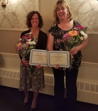 Franklin Borough School Educator of the Year Alison Hendershot and Educational Services Professional of the Year Sandy Bargiel.