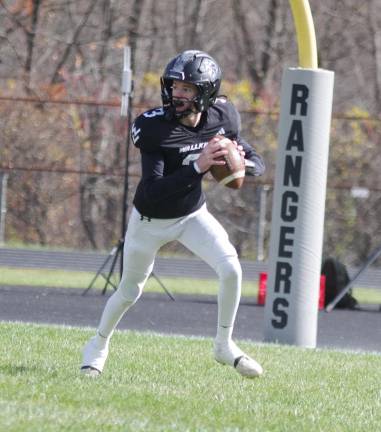 Barlow, Weiss lead Rangers over Patriots Wallkill Valley quarterback Kellan Brown on a rollout.