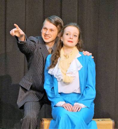 High Point students to present 42nd Street From left, Matt Cohrs convinces Kenzie Bigott to continue during the Lullaby of Broadway production number.