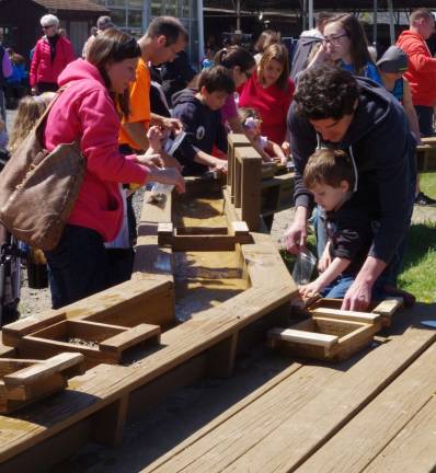 The sluice at the Heaven Hill Mining Company was a popular attraction at Vernon EarthFest 2016.