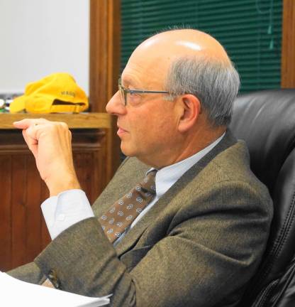 Ogdensburg freezes spending PHOTOS BY VERA OLINSKIBorough Attorney Richard Brigliadoro clarifies the borough is required to re-examine the ordinances at least once every ten years.