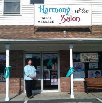 Lynette Skok is shown outside her business, Harmony Salon &amp; Spa.